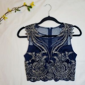☆ Navy Blue Formal Dress Top ☆